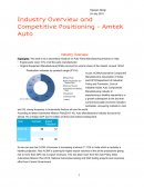 Industry Overview and Competitive Positioning - Amtek Auto