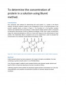 To Determine the Concentration of Protein in a Solution Using Biuret Method