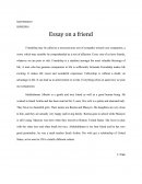 Essay on a Friend - Personal Essay