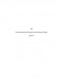 Environmental and Energy Security Research Paper
