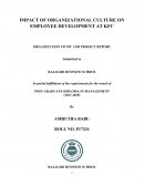 Impact of Organizational Culture on Employee Development at Kfc Organization Study and Project Report