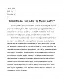 Social Media, Fun but Is Too Much Healthy?