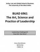 Buad6961 the Art, Science and Practice of Leadership