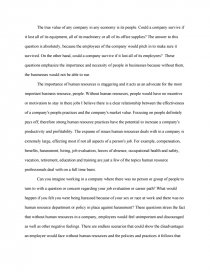 Реферат: Human Resources Essay Research Paper Human Resource