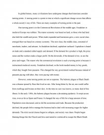 Реферат: Turning Points Essay Research Paper Turning Points