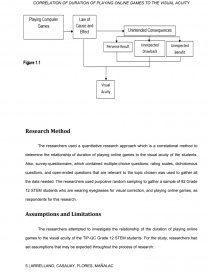 The Correlation of Duration of Playing online Games to the Visual Acuity of  the Grade 12 Stem Students - Research Paper