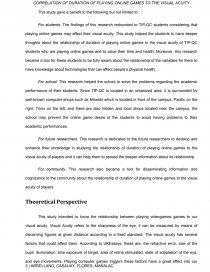 The Correlation of Duration of Playing online Games to the Visual Acuity of  the Grade 12 Stem Students - Research Paper