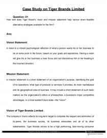 Tiger Brand Strategic Management Case Study